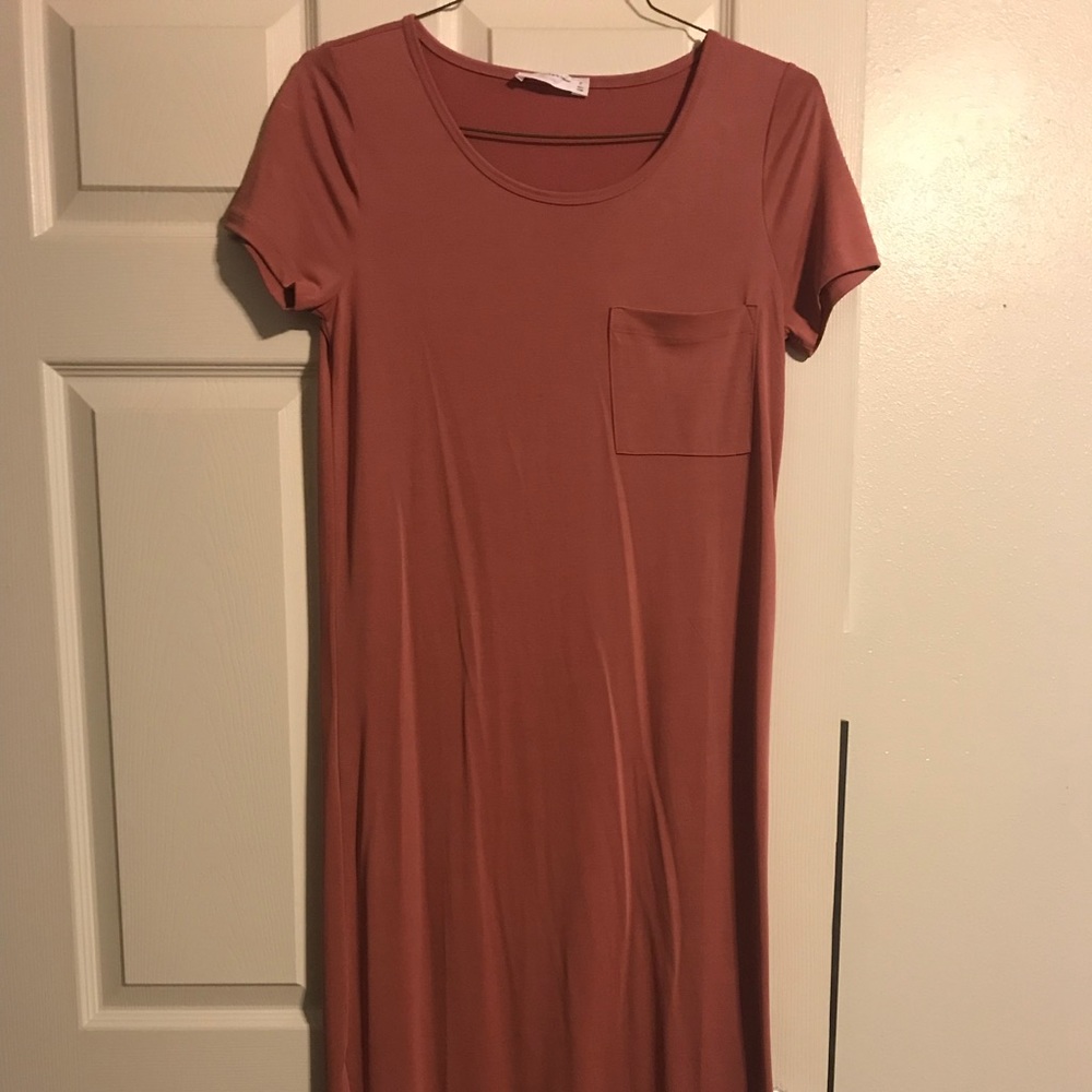 Peach midi dress